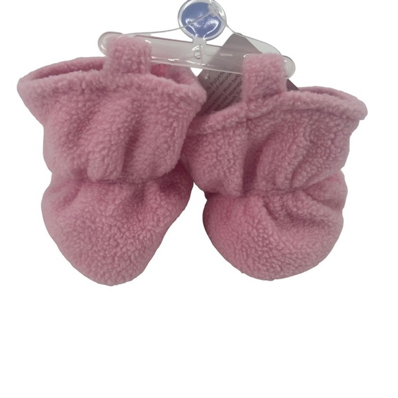 NWT Hudson Baby Pink Gray Elephant Fleece Booty Slippers Size 18-24 Months - Picture 4 of 6